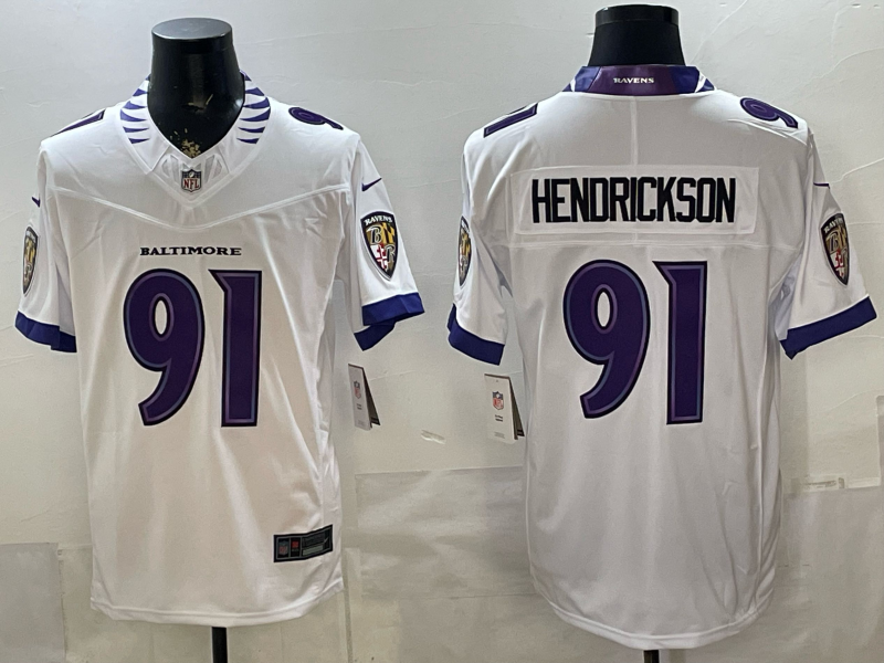 Men Baltimore Ravens #91 Hendrickson white Nike 2026 NFL Jersey 0522003